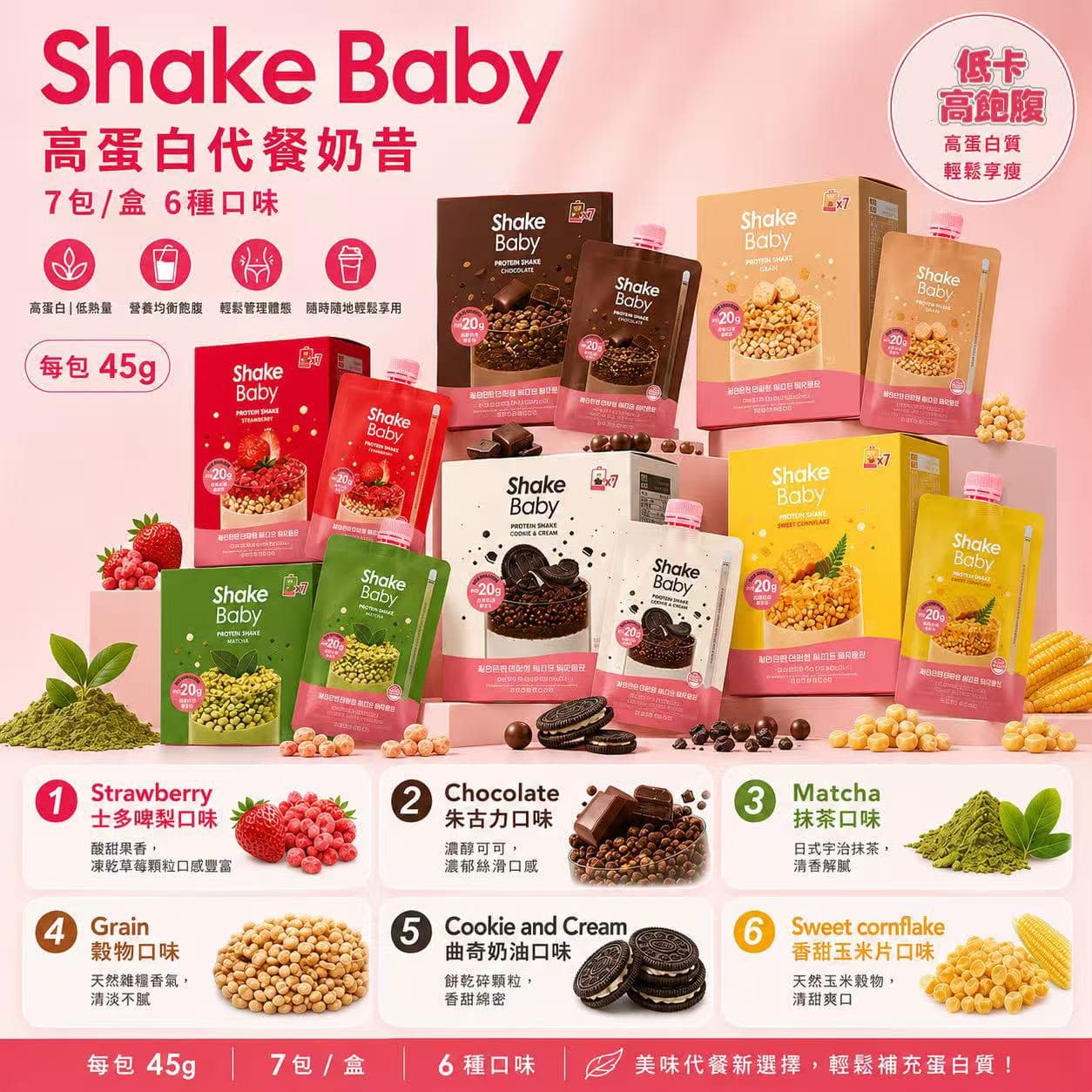 🇰🇷韓國 Shake Baby 高蛋白代餐奶昔 1盒7包